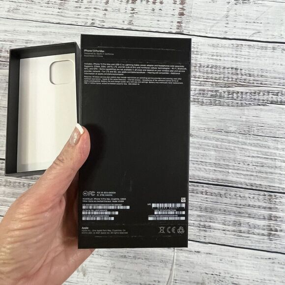 Apple iPhone 13 Pro Graphite Black Empty Box w/ Sticker Inserts Charger Only - Picture 7 of 8